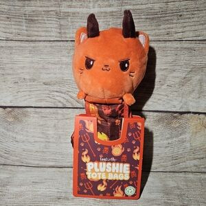 TeeTurtle Devil Cat Plush Reusable Tote Bag